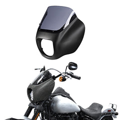 HR3 Carbon Fiber Black Denim Headlight Fairing & Windshield Fit For Harley Softail FXBB FXLR 2018-later