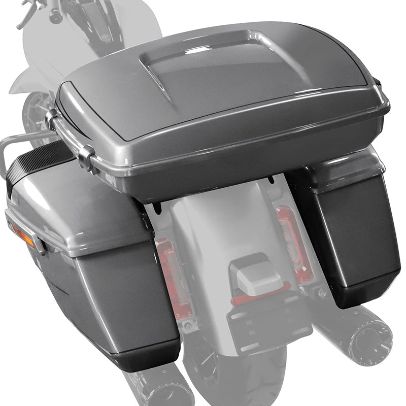 HR3 Dark Platinum Pinstripe 5.5" Razor Style Touring Trunk Luggage For 14-24 Touring