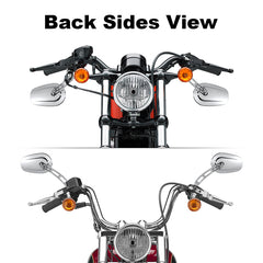 Custom Chrome 8mm Rearview Side Tapered Mirrors Slotted Stem Chrome Fit For Harley, 1982-2024