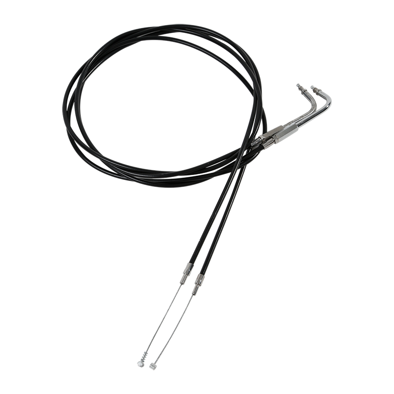 Custom Chrome 180cm Black Vinyl Throttle & Idle Cable Fit For Harley Sportster XL883/200 02-14