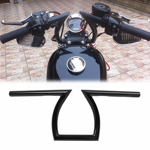 Custom Chrome 1" Handlebar Z style Gloss Black Chrome Fits For Harley Chopper Bobber Softail Dyna Sportster Black