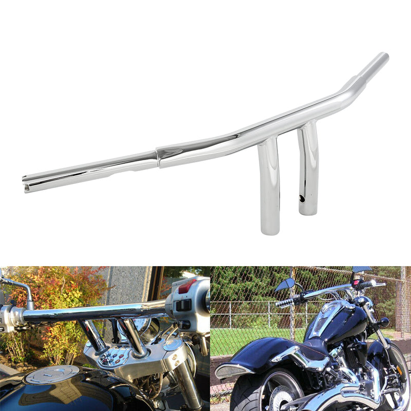 Custom Chrome 8" Rise 1 1/4" T-Bar Handlebar Bar Chrome Fits For Harley Softail Chopper