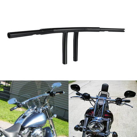 Custom Chrome 10" Rise 1-1/4"T-Bar Handlebars Bar Matte Black Fits For Harley Softail Chopper Custom Black