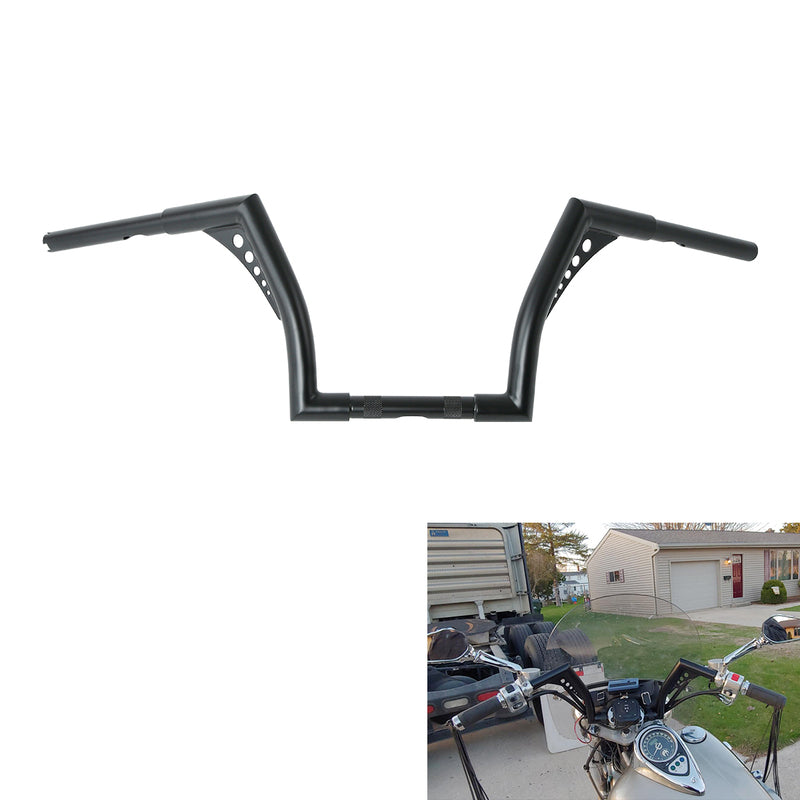 Custom Chrome 1-1/4" Fat 10" Rise Handlebar Bar Fit For Harley Softail Dyna Sportster XL Black
