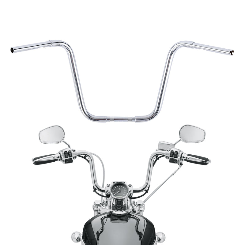 Custom Chrome 1-1/4" Ape Hangers Bar 16" Rise Handlebar Matte Black Chrome Fits For Harley Sportster XL FLST FXST