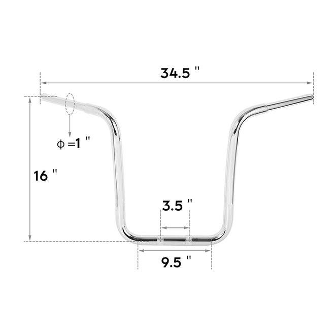 Custom Chrome 16" Rise 1-1/4" Ape Hanger Bar Fat Handlebar Fit Matte Black Chrome For Harley Road Glide 15+