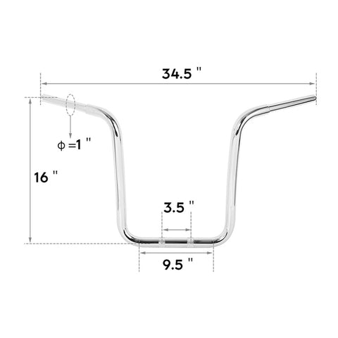 Custom Chrome 16" Rise 1-1/4" Ape Hanger Bar Fat Handlebar Fit Matte Black Chrome For Harley Road Glide 15+