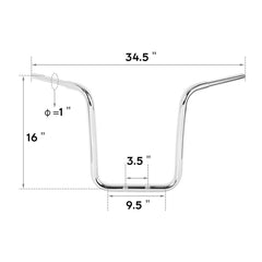 Custom Chrome 16" Rise 1-1/4" Ape Hanger Bar Fat Handlebar Fit Matte Black Chrome For Harley Road Glide 15+