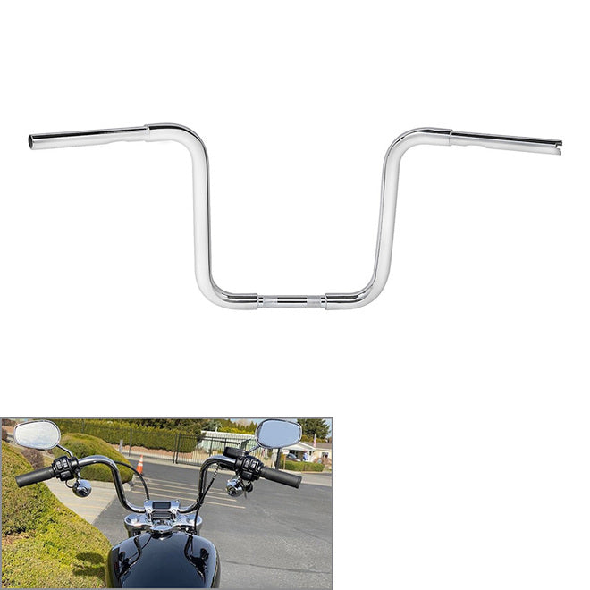TCMT Chrome 5'' Rise Ape Hanger Handlebar – 1'' Diameter, 32'' Wide – Fits Harley Sportster, Softail, Dyna