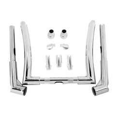 Santee 14" Rise Adjustable Ape Handlebar Matte Black Chrome Fit For Harley Softail Sportster