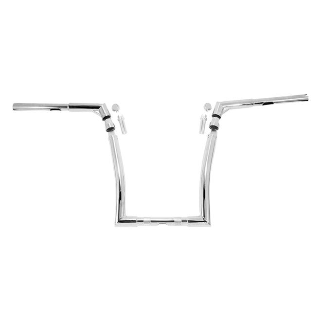 Santee 14" Rise Adjustable Ape Handlebar Matte Black Chrome for Harley Softail Sportster