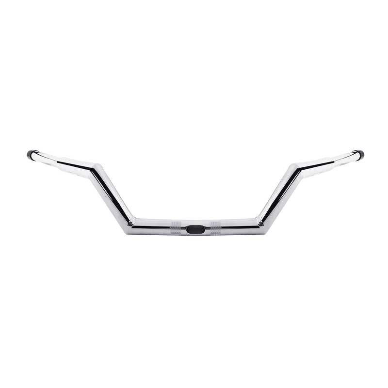 Santee 1-1/4" Low Rise Z Bar 6" Rise Handlebar Gloss Black Chrome Fit For Harley Road Glide Road King