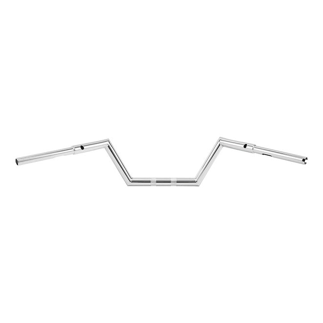 Santee 1-1/4" Low Rise Z Bar 8" Rise Handlebar Gloss Black Chrome Fit For Harley Road Glide Road King