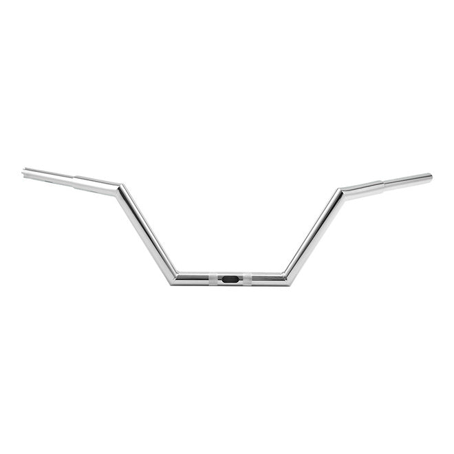 Santee 1-1/4" Low Rise Z Bar 10" Rise Handlebar Chrome Gloss Black Fit For Harley Road Glide Road King