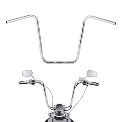 Santee 18" Rise Ape Hanger Handlebars Pre-Drilled Matte Black Chrome Fit For Harley 1'' Clamp