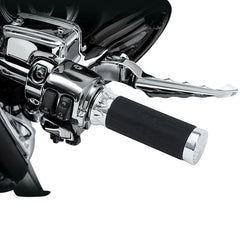Custom Chrome 1'' TBW Handlebar Hand Grips Groove Slot Fit For Harley 2008-Up Cable Throttle