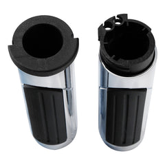 Custom Chrome Chrome 1'' Handlebar Hand Grips Fit For Harley Softail XL Cable Throttle 1973-Up