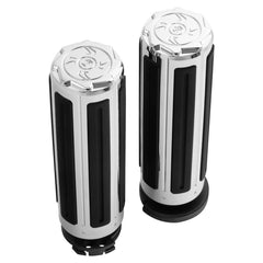 Custom Chrome Chrome 1' 'Handlebar Hand Grips Fit For Harley Davidson Cable Throttle 1973-Up