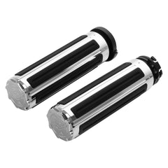 Custom Chrome Chrome 1' 'Handlebar Hand Grips Fit For Harley Davidson Cable Throttle 1973-Up