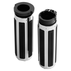 Custom Chrome Chrome 1' 'Handlebar Hand Grips Fit For Harley Davidson Cable Throttle 1973-Up