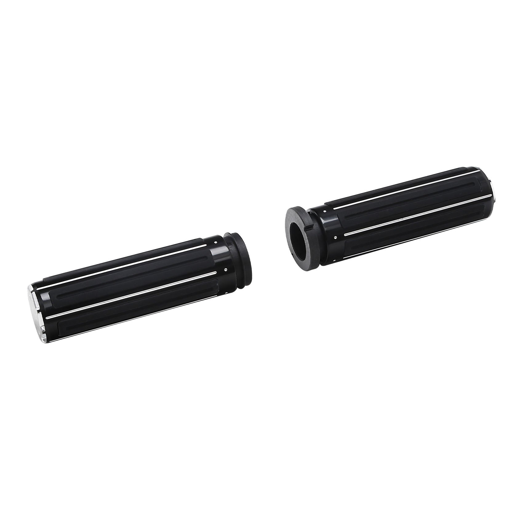 Custom Chrome Gloss Black Handlebar Hand Grips Fit For Harley 2008-UP Touring TBW Applications