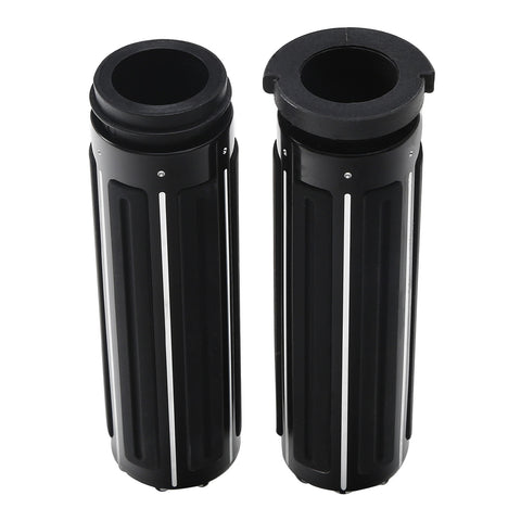 Custom Chrome Gloss Black Handlebar Hand Grips Fit For Harley 2008-UP Touring TBW Applications