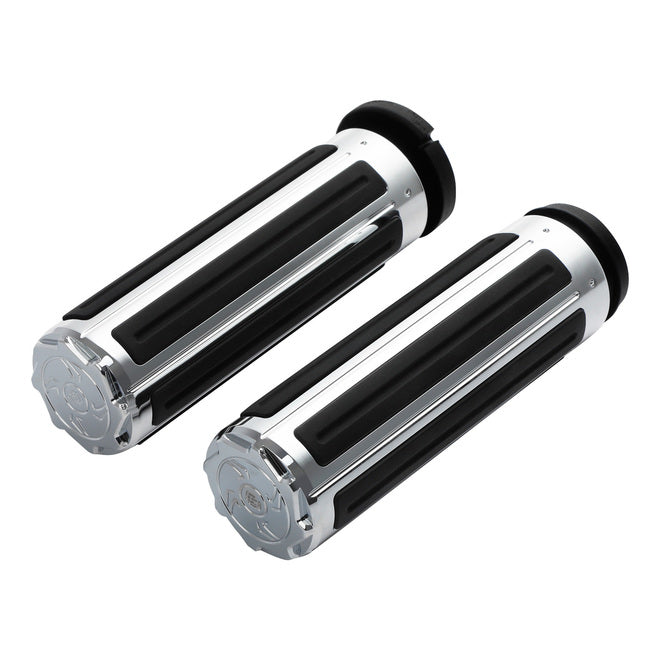 Custom Chrome Chrome 1" Handlebar Hand Grips Fit For 2008-UP Harley Touring "TBW" Applications