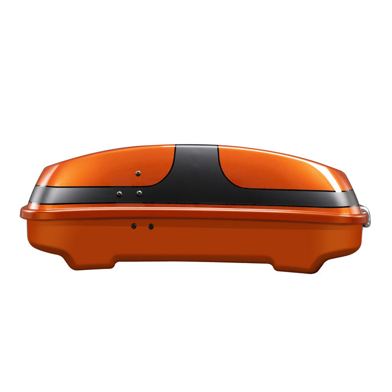 HR3 Scorched Orange / Black Denim 5.5" Razor Style Touring Trunk Luggage For 14-24 Touring