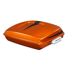 HR3 Scorched Orange / Black Denim 5.5" Razor Style Touring Trunk Luggage For 14-24 Touring