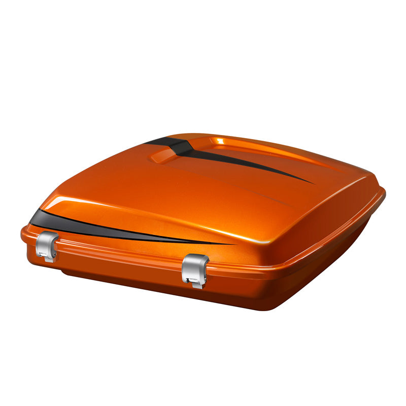 HR3 Scorched Orange / Black Denim 5.5" Razor Style Touring Trunk Luggage For 14-24 Touring