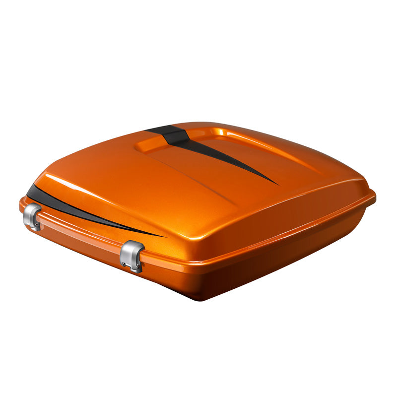 HR3 Scorched Orange / Black Denim 5.5" Razor Style Touring Trunk Luggage For 14-24 Touring