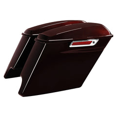 HR3 Midnight Crimson 5" Stretched Extended Saddlebags For Harley Touring 2014-2023