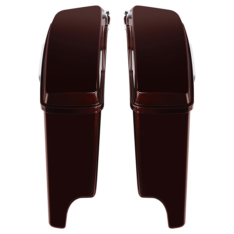 HR3 Midnight Crimson 5" Stretched Extended Saddlebags For Harley Touring 2014-2023