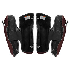 HR3 Midnight Crimson 5" Stretched Extended Saddlebags For Harley Touring 2014-2023