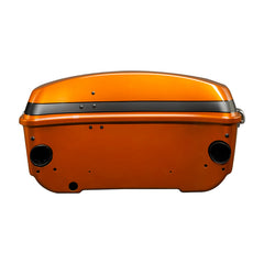 HR3 Scorched Orange / Black Denim King Size Touring Trunk Luggage with Speaker Cut Outs For 14-24 Harley Touring