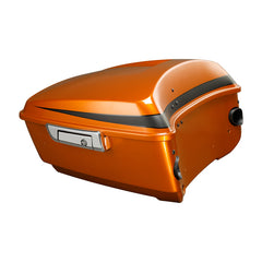 HR3 Scorched Orange / Black Denim King Size Touring Trunk Luggage with Speaker Cut Outs For 14-24 Harley Touring