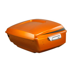 HR3 Scorched Orange / Black Denim King Size Touring Trunk Luggage with Speaker Cut Outs For 14-24 Harley Touring