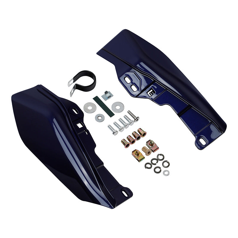 HR3 Zephyr Blue / Black Sunglo Mid-Frame Air Deflectors For Harley Touring and Trike Models 09-24