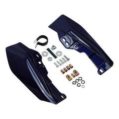 HR3 Zephyr Blue / Black Sunglo Mid-Frame Air Deflectors For Harley Touring and Trike Models 09-24
