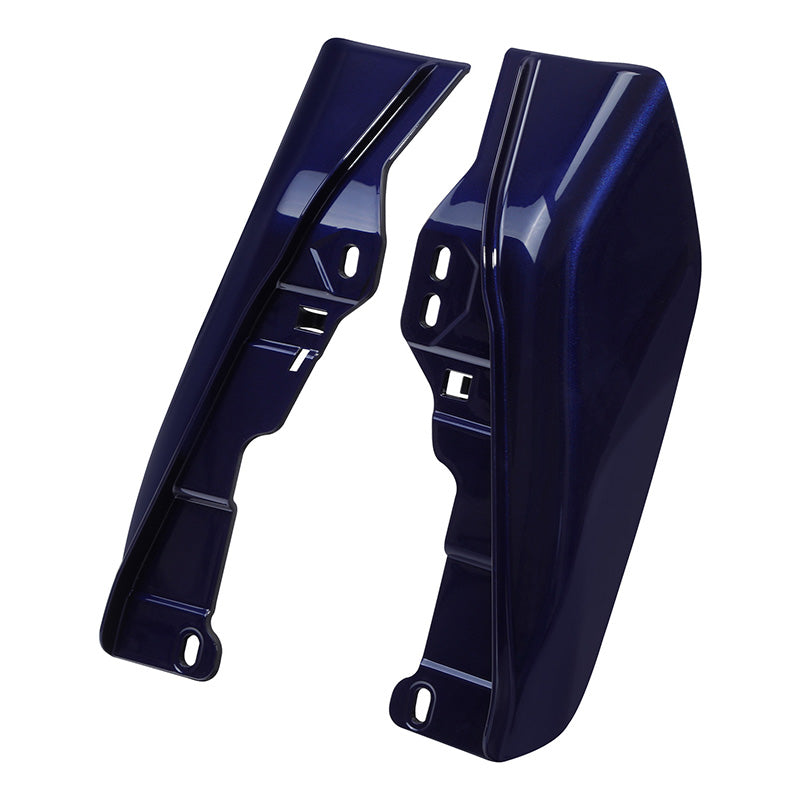 HR3 Zephyr Blue / Black Sunglo Mid-Frame Air Deflectors For Harley Touring and Trike Models 09-24