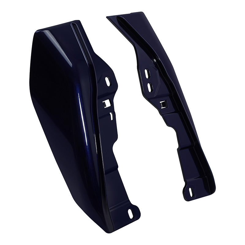 HR3 Zephyr Blue / Black Sunglo Mid-Frame Air Deflectors For Harley Touring and Trike Models 09-24