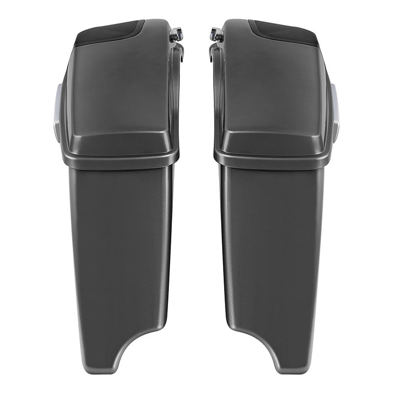HR3 Charcoal Pearl CVO Stretched Saddlebags with Speaker Lids For 14-23 Harley Touring