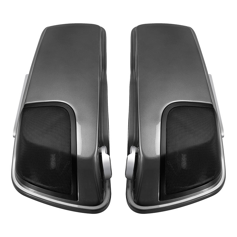 HR3 Charcoal Pearl CVO Stretched Saddlebags with Speaker Lids For 14-23 Harley Touring