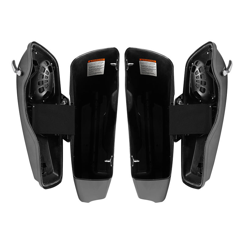 HR3 Charcoal Pearl CVO Stretched Saddlebags with Speaker Lids For 14-23 Harley Touring