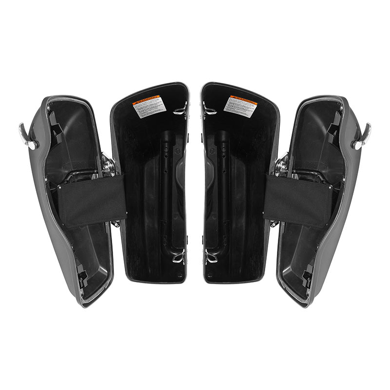 HR3 Charcoal Pearl 5" Stretched Extended Saddlebags For Harley Touring 2014-2022