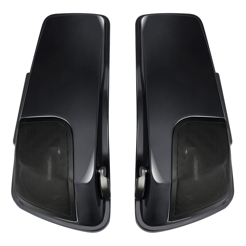 HR3 Gold / Black Geometric Shape Fade CVO Stretched Saddlebags with Speaker Lids For 14-23 Harley Touring