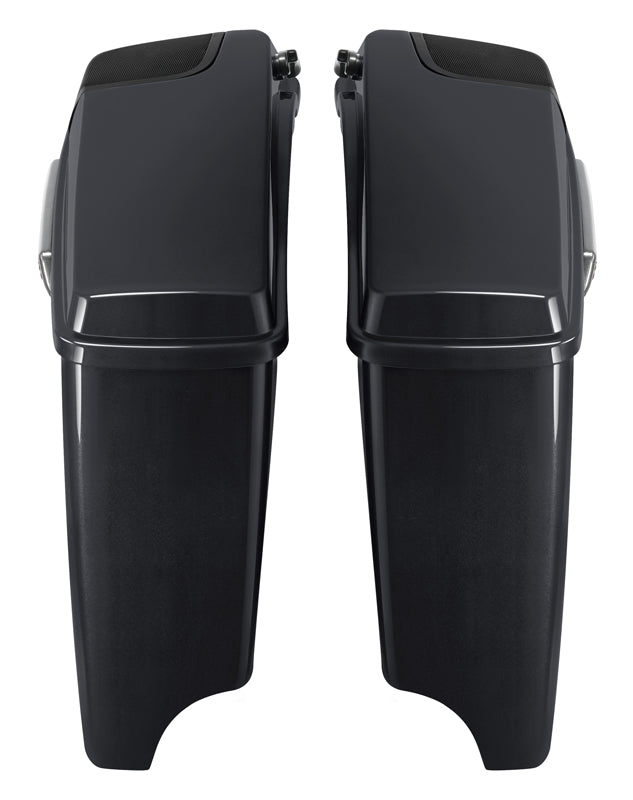 HR3 Gold / Black Geometric Shape Fade CVO Stretched Saddlebags with Speaker Lids For 14-23 Harley Touring