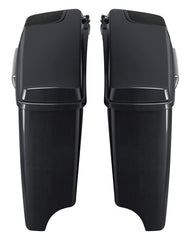 HR3 Gold / Black Geometric Shape Fade CVO Stretched Saddlebags with Speaker Lids For 14-23 Harley Touring