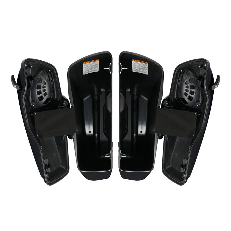 HR3 Gold / Black Geometric Shape Fade CVO Stretched Saddlebags with Speaker Lids For 14-23 Harley Touring