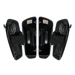 HR3 Gold / Black Geometric Shape Fade CVO Stretched Saddlebags with Speaker Lids For 14-23 Harley Touring